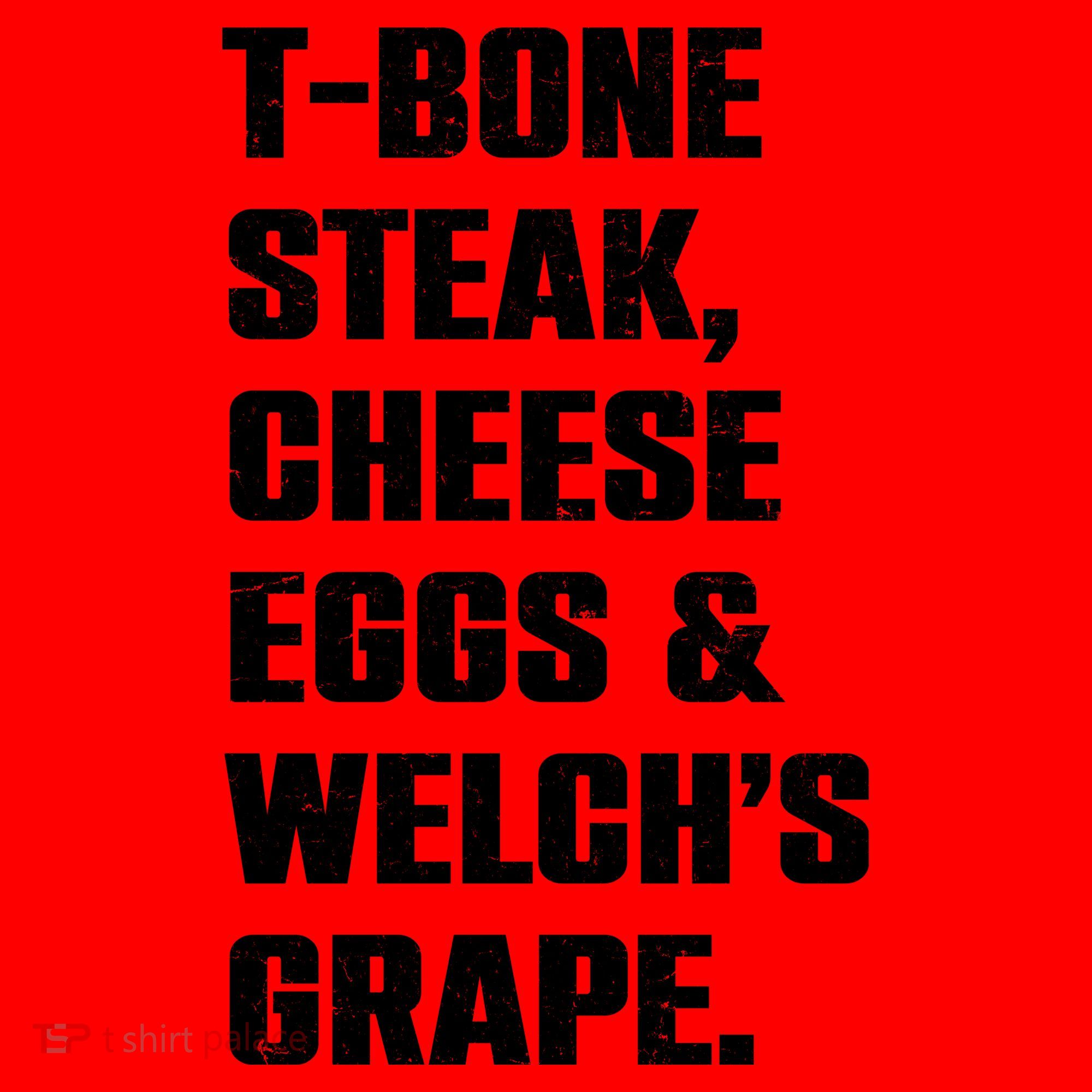 T Bone Steak Cheese Eggs And Welchs Grape Santa Hat