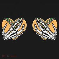 Taco Boobs Skull hands Cinco De Mayo Long Sleeve Shirt thumb 2