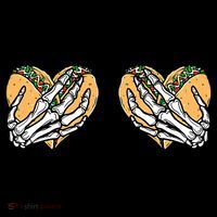 Taco Boobs Skull hands Cinco De Mayo Button thumb 1