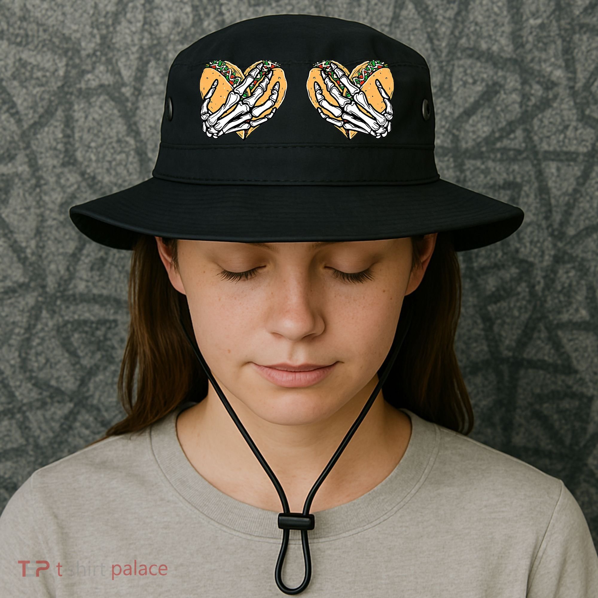 Taco Boobs Skull hands Cinco De Mayo Bucket Hat