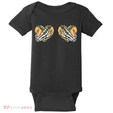 Taco Boobs Skull hands Cinco De Mayo Baby Bodysuit