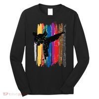 Taekwondo Belts Silhouette Distressed Martial Arts Gift Long Sleeve Shirt thumb 0