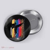 Taekwondo Belts Silhouette Distressed Martial Arts Gift Button thumb 0