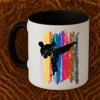 Taekwondo Belts Silhouette Distressed Martial Arts Gift Coffee Mug thumb 2