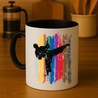 Taekwondo Belts Silhouette Distressed Martial Arts Gift Coffee Mug thumb 4