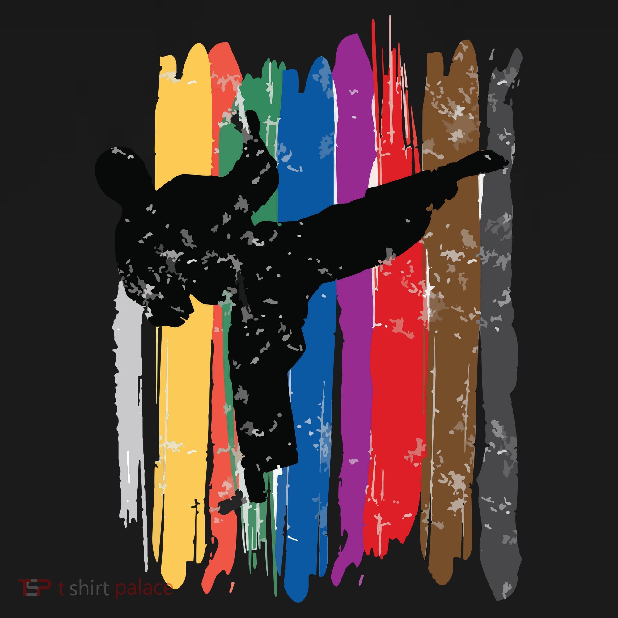 Taekwondo Belts Silhouette Distressed Martial Arts Gift Mousepad
