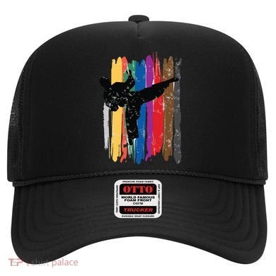 Taekwondo Belts Silhouette Distressed Martial Arts Gift Hat