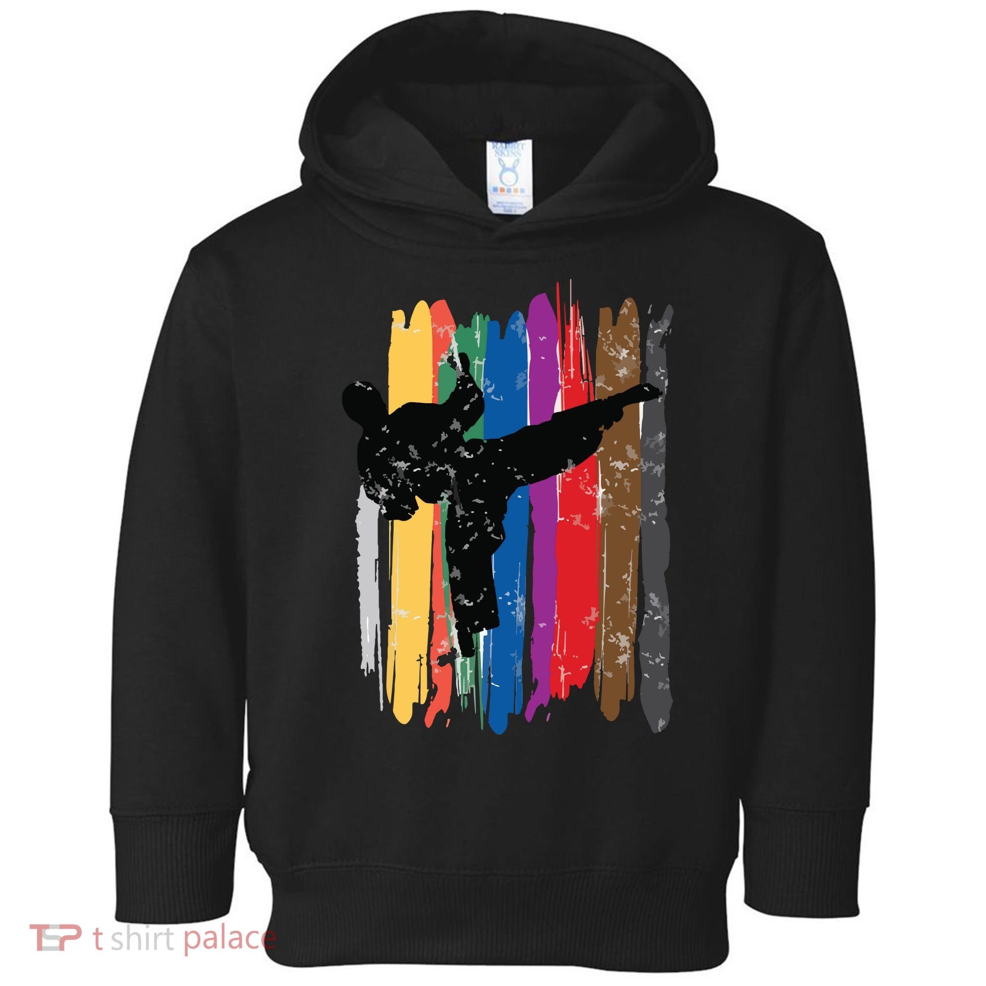 Taekwondo Belts Silhouette Distressed Martial Arts Gift Toddler Hoodie