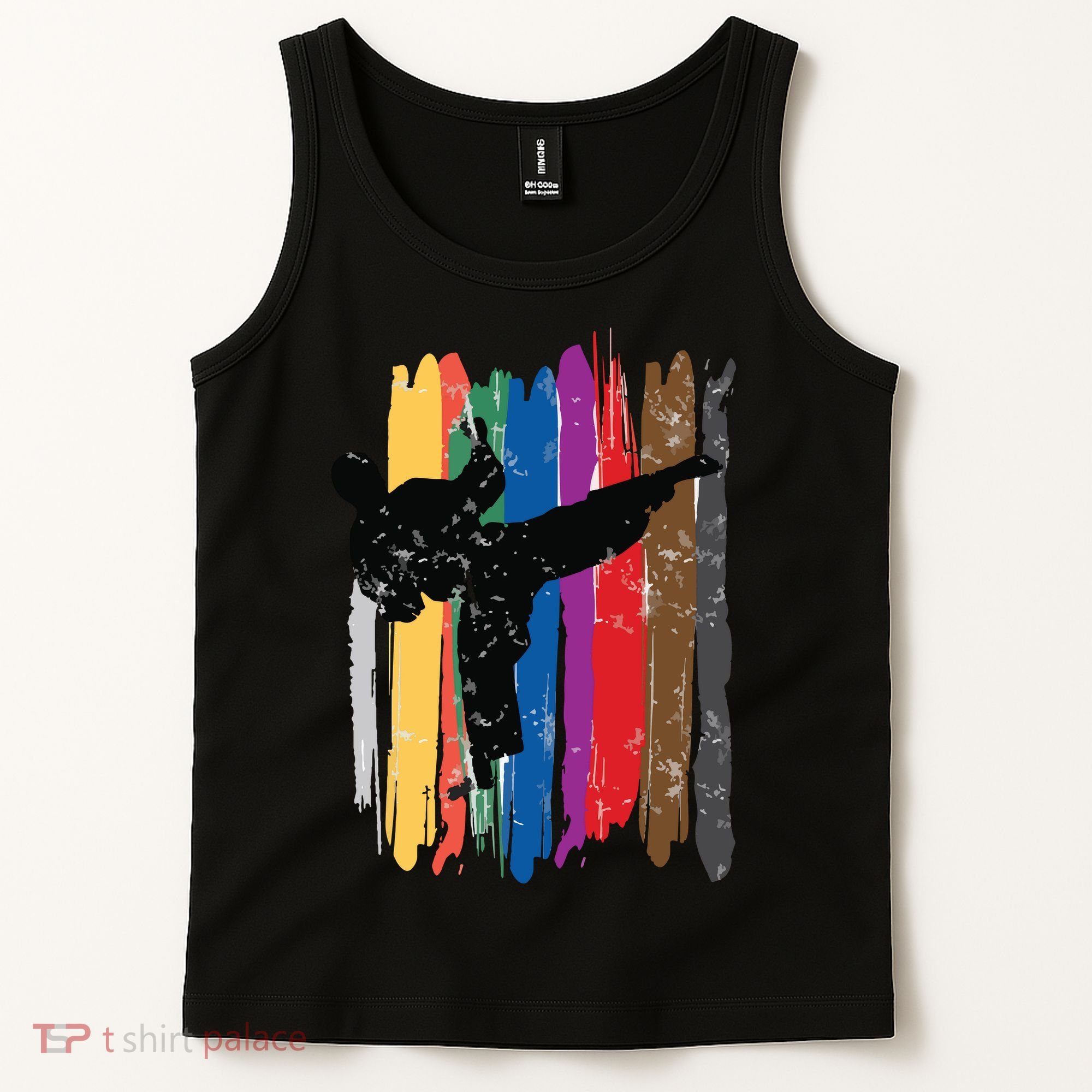 Taekwondo Belts Silhouette Distressed Martial Arts Gift Tank Top