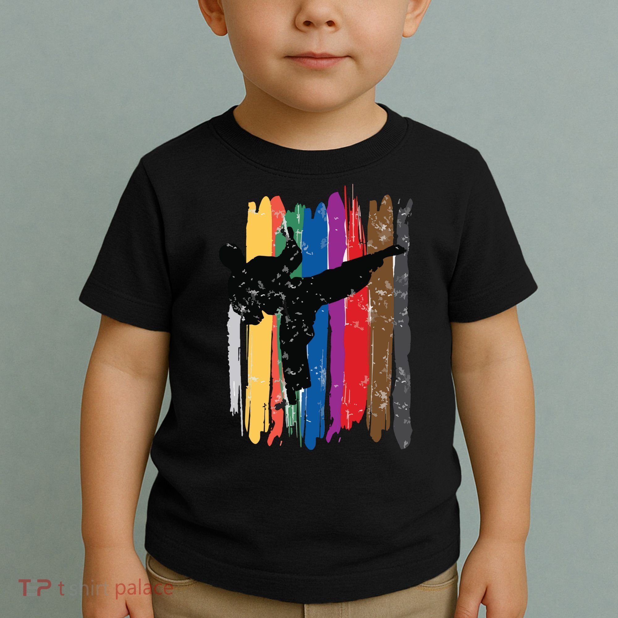 Taekwondo Belts Silhouette Distressed Martial Arts Gift Toddler T-Shirt