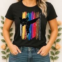 Taekwondo Belts Silhouette Distressed Martial Arts Gift Women's T-Shirt thumb 2