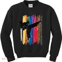 Taekwondo Belts Silhouette Distressed Martial Arts Gift Kids Sweatshirt thumb 0