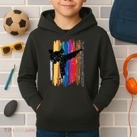 Taekwondo Belts Silhouette Distressed Martial Arts Gift Kids Hoodie thumb 2