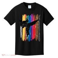 Taekwondo Belts Silhouette Distressed Martial Arts Gift Kids T-Shirt thumb 0