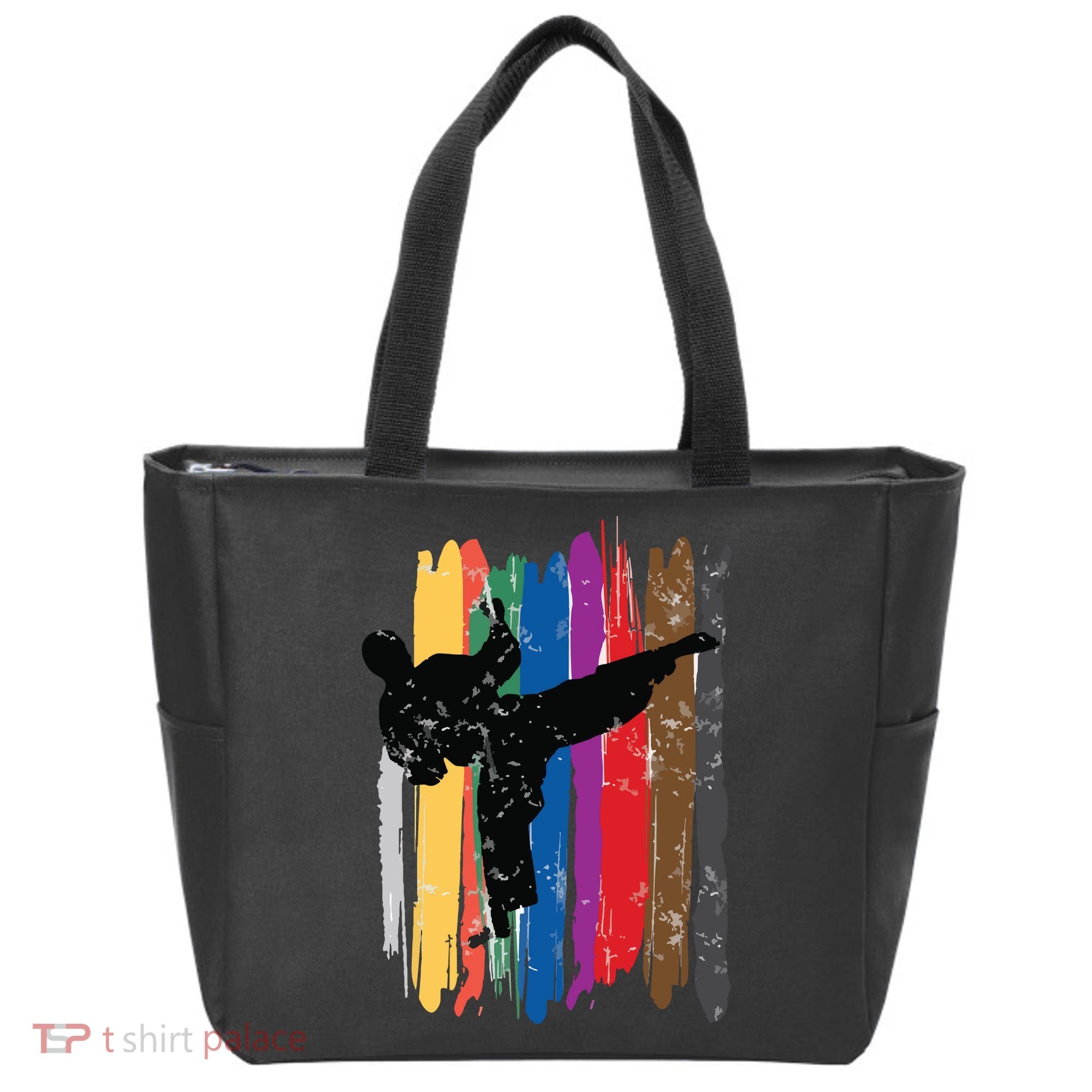 Taekwondo Belts Silhouette Distressed Martial Arts Gift Tote Bag
