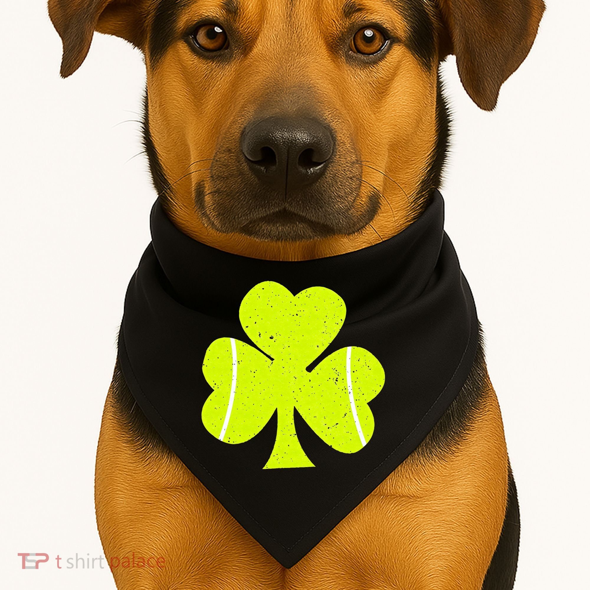 Tennis Ball St Patricks Day Shamrock USA-Made Doggie Bandana