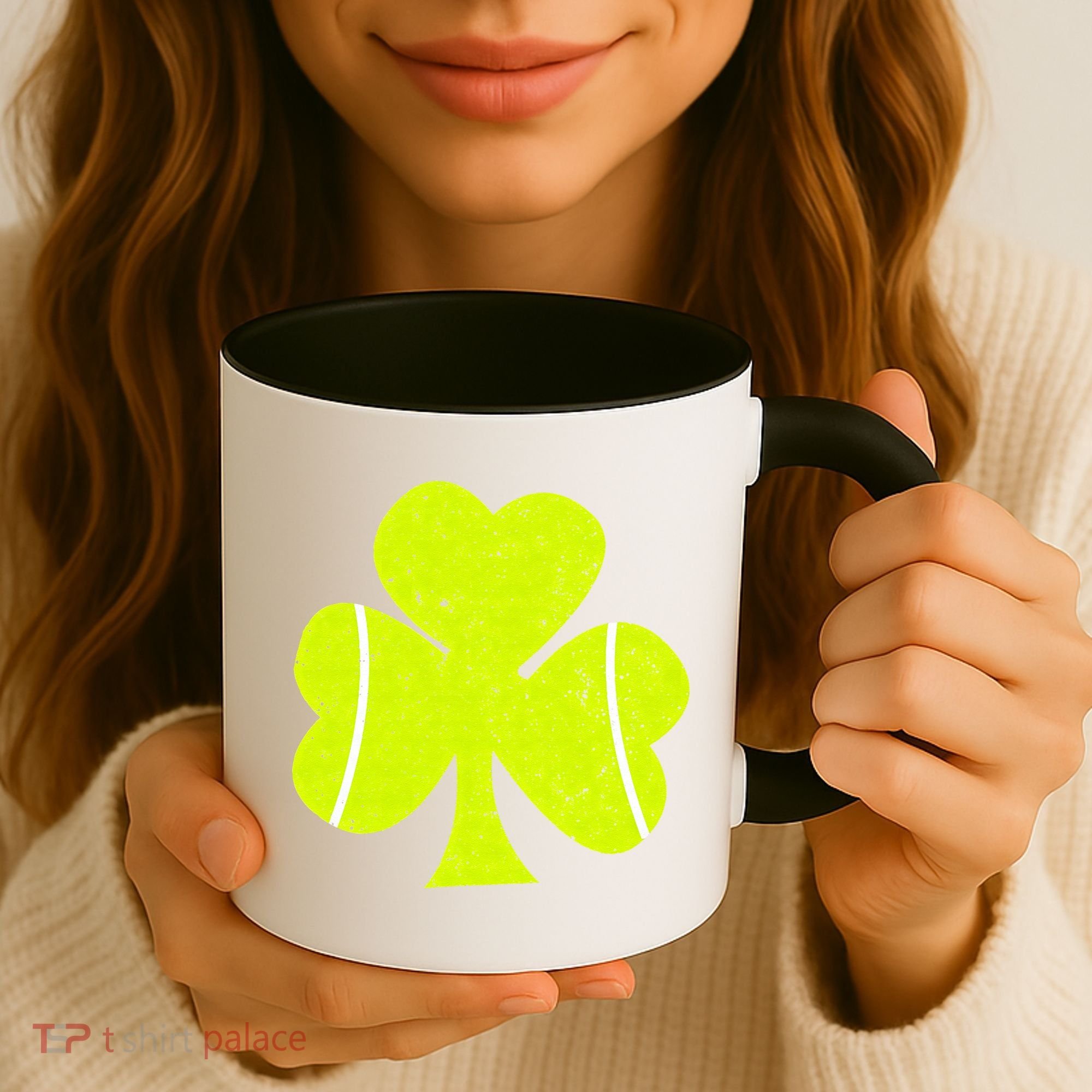 Tennis Ball St Patricks Day Shamrock Coffee Mug