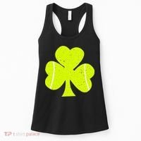 Tennis Ball St Patricks Day Shamrock Women's Tank Top thumb 0