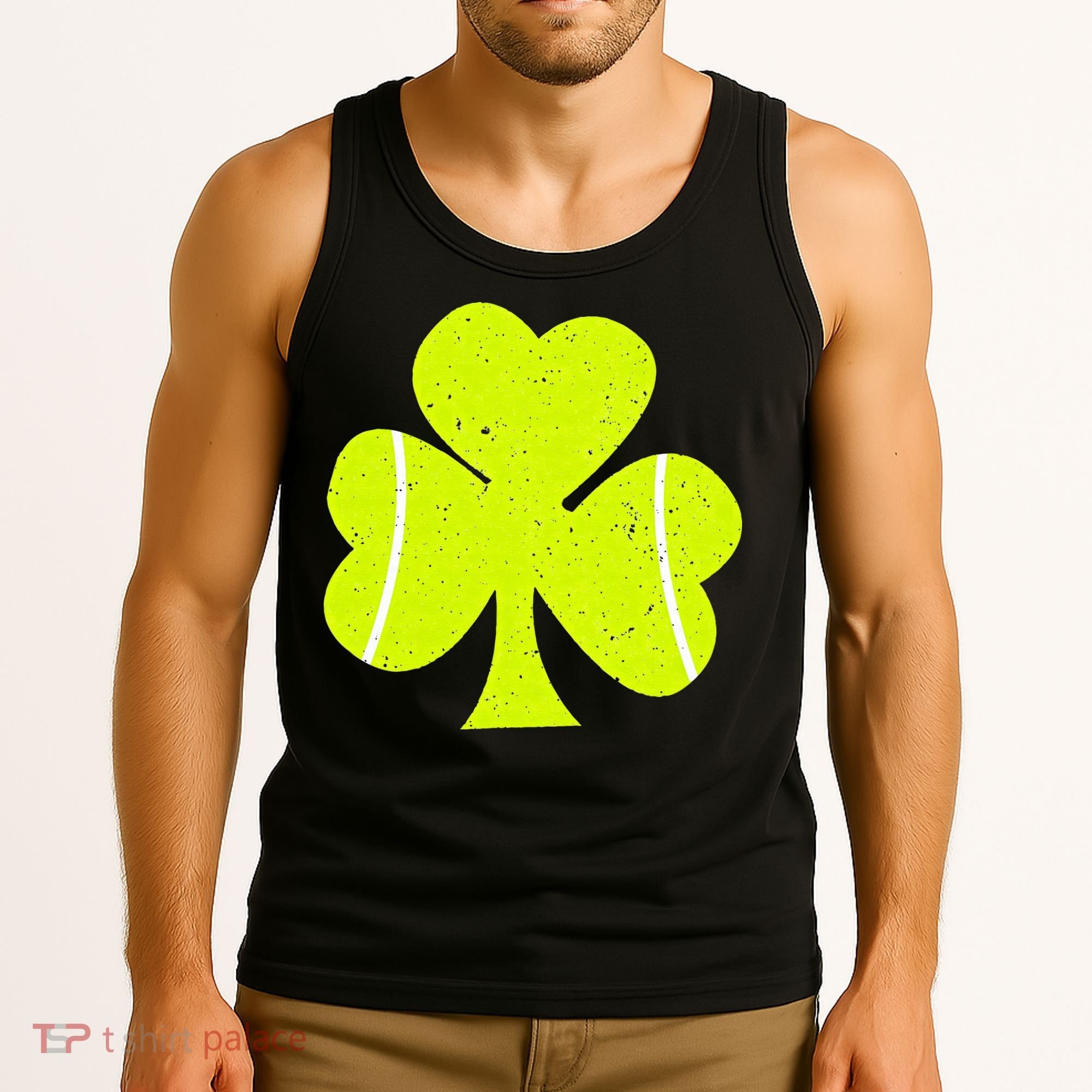 Tennis Ball St Patricks Day Shamrock Tank Top