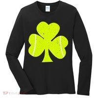 Tennis Ball St Patricks Day Shamrock Women's Long Sleeve Shirt thumb 0