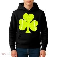 Tennis Ball St Patricks Day Shamrock Kids Hoodie thumb 4