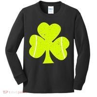 Tennis Ball St Patricks Day Shamrock Kids Long Sleeve Shirt thumb 0