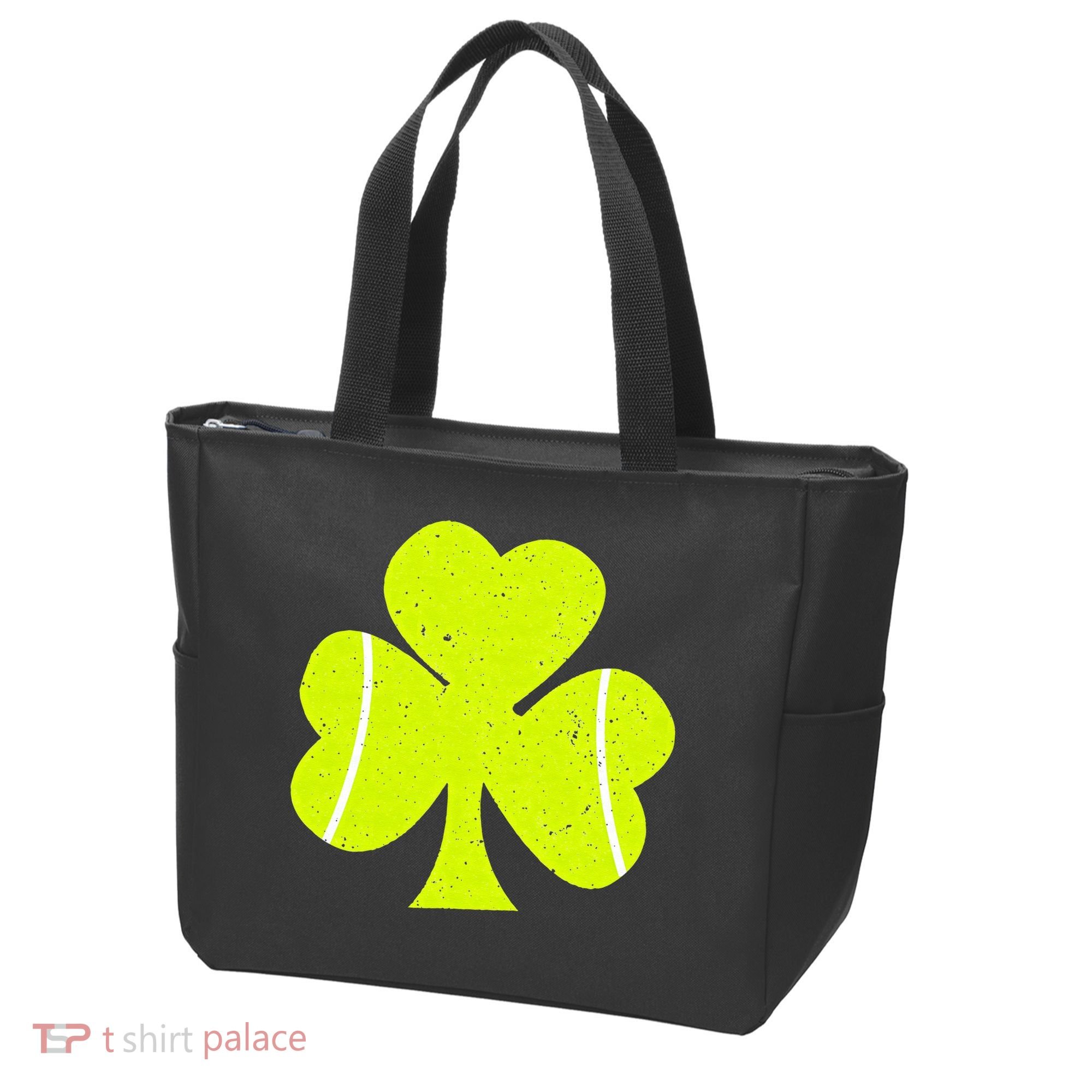 Tennis Ball St Patricks Day Shamrock Tote Bag