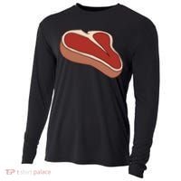 T Bone Steak Last Minute Halloween Costume Funny Gift Cooling Performance Long Sleeve Crew thumb 0
