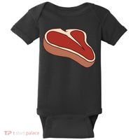 T Bone Steak Last Minute Halloween Costume Funny Gift Baby Bodysuit thumb 0