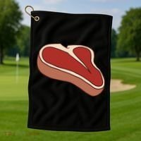 T Bone Steak Last Minute Halloween Costume Funny Gift Golf Towel thumb 1