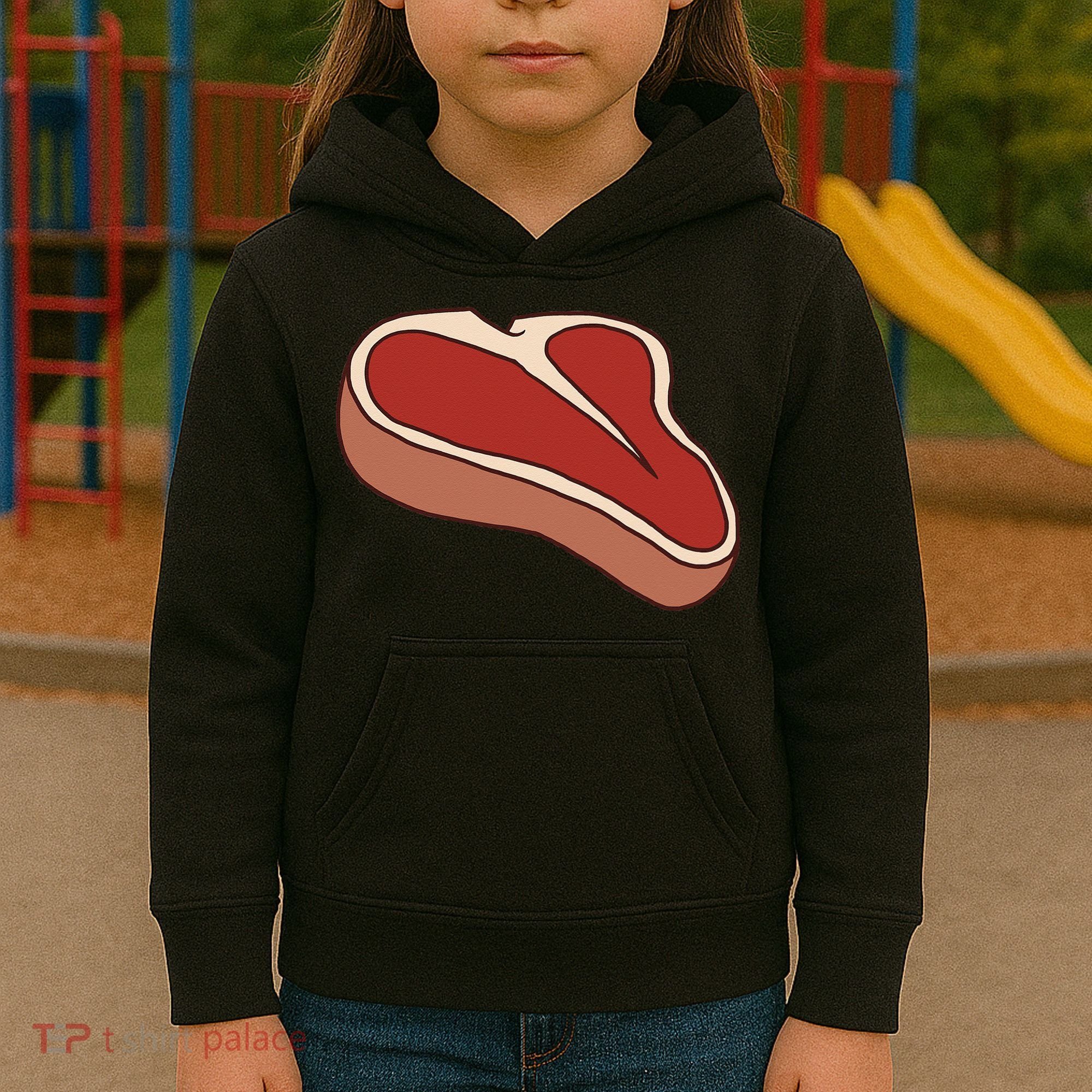 T Bone Steak Last Minute Halloween Costume Funny Gift Kids Hoodie