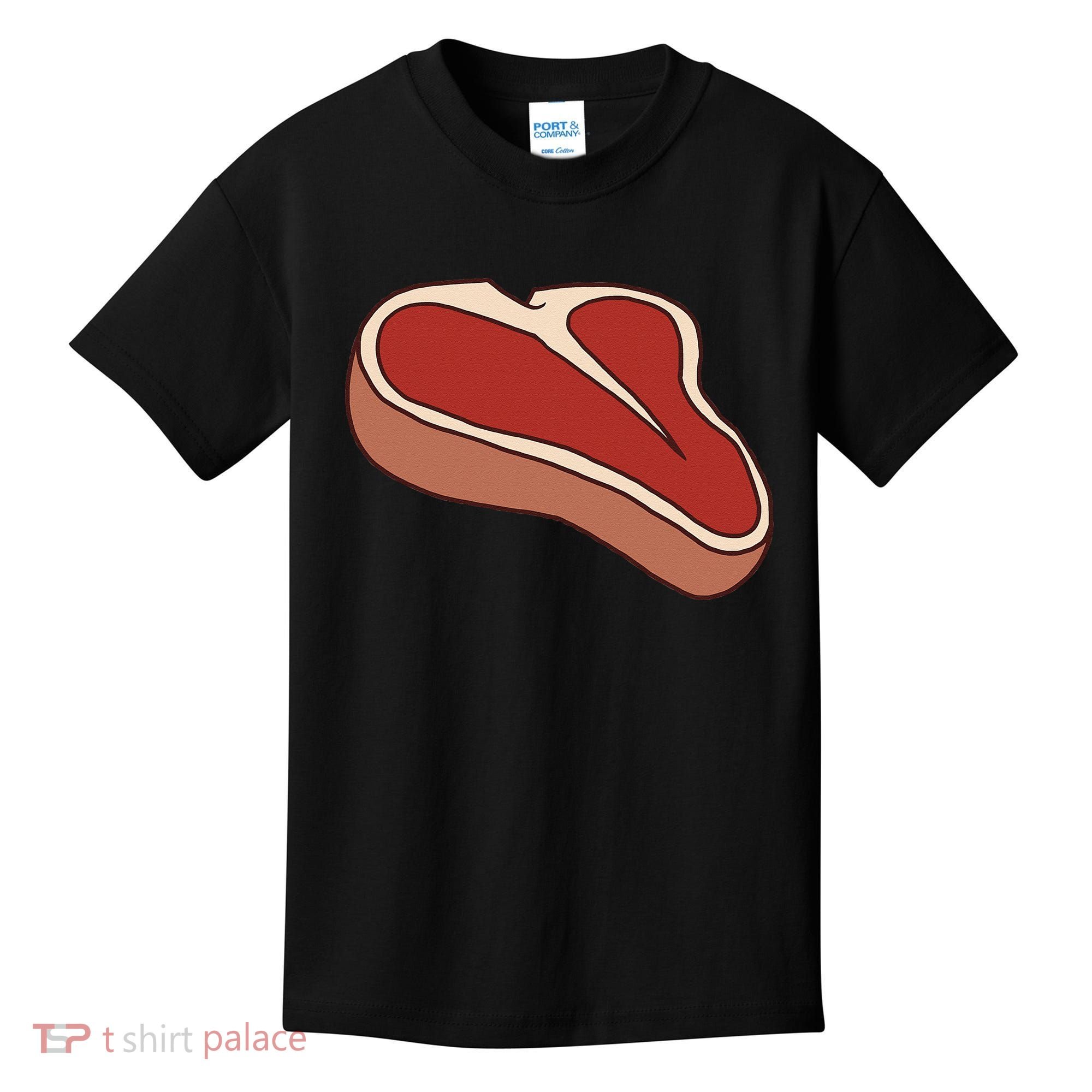 T Bone Steak Last Minute Halloween Costume Funny Gift Kids T-Shirt