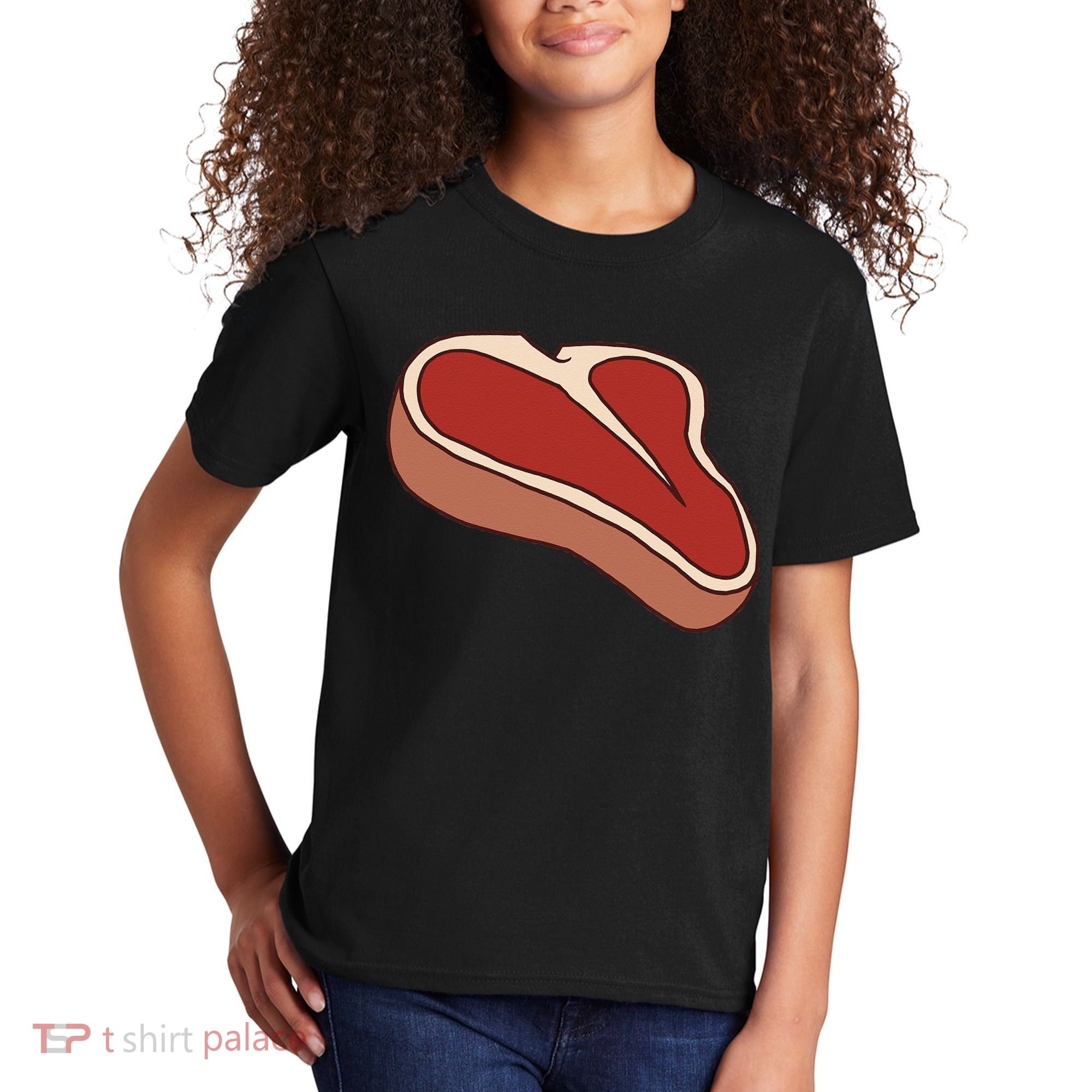 T Bone Steak Last Minute Halloween Costume Funny Gift Kids T-Shirt
