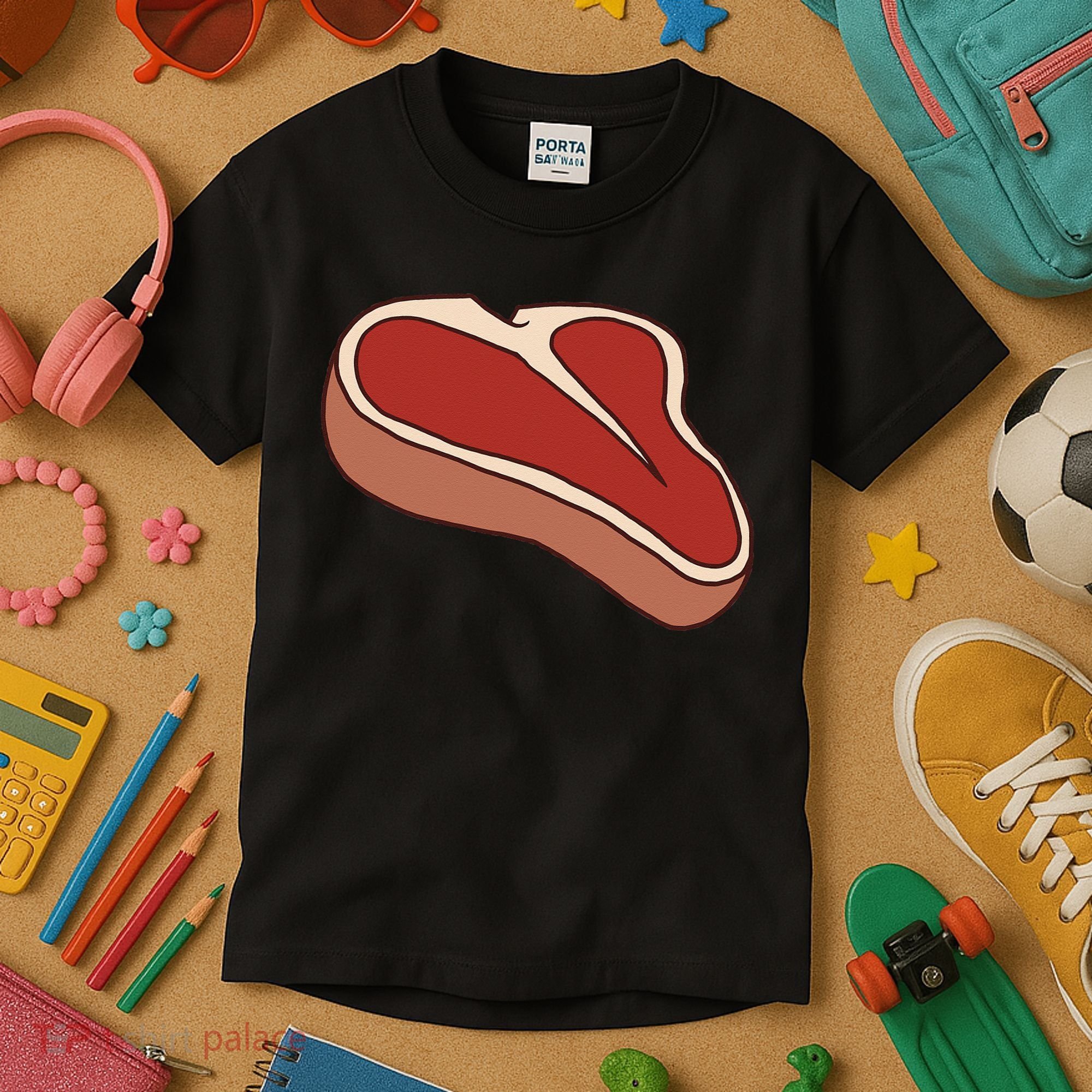 T Bone Steak Last Minute Halloween Costume Funny Gift Kids T-Shirt
