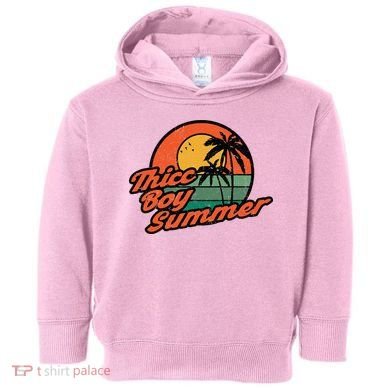 Thicc Boy SummerFunny Retro Vintage Design Toddler Hoodie