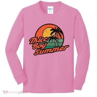 Thicc Boy SummerFunny Retro Vintage Design Kids Long Sleeve Shirt