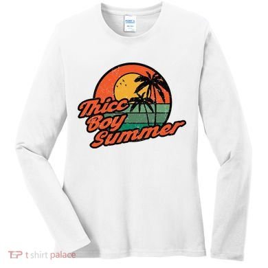Thicc Boy SummerFunny Retro Vintage Design Women's Long Sleeve Shirt