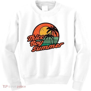Thicc Boy SummerFunny Retro Vintage Design Kids Sweatshirt