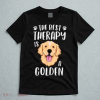 The Best Therapy Is A Golden Retriever Fur Mama Women Dog T-Shirt thumb 5
