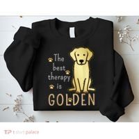 The Best Therapy Is Golden Retriever Dog Sweatshirt thumb 2