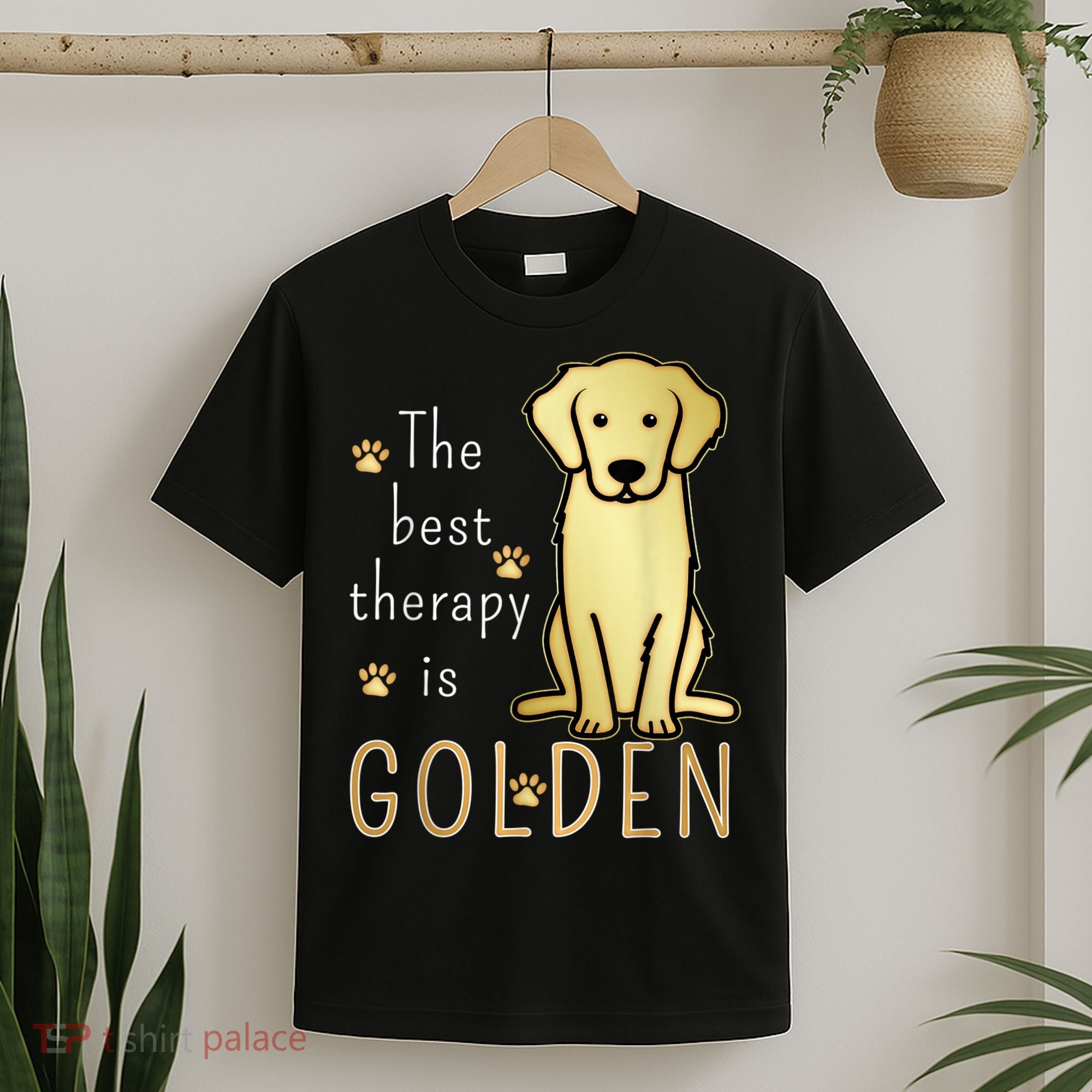 The Best Therapy Is Golden Retriever Dog T-Shirt