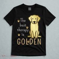 The Best Therapy Is Golden Retriever Dog T-Shirt thumb 5