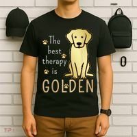 The Best Therapy Is Golden Retriever Dog T-Shirt thumb 6