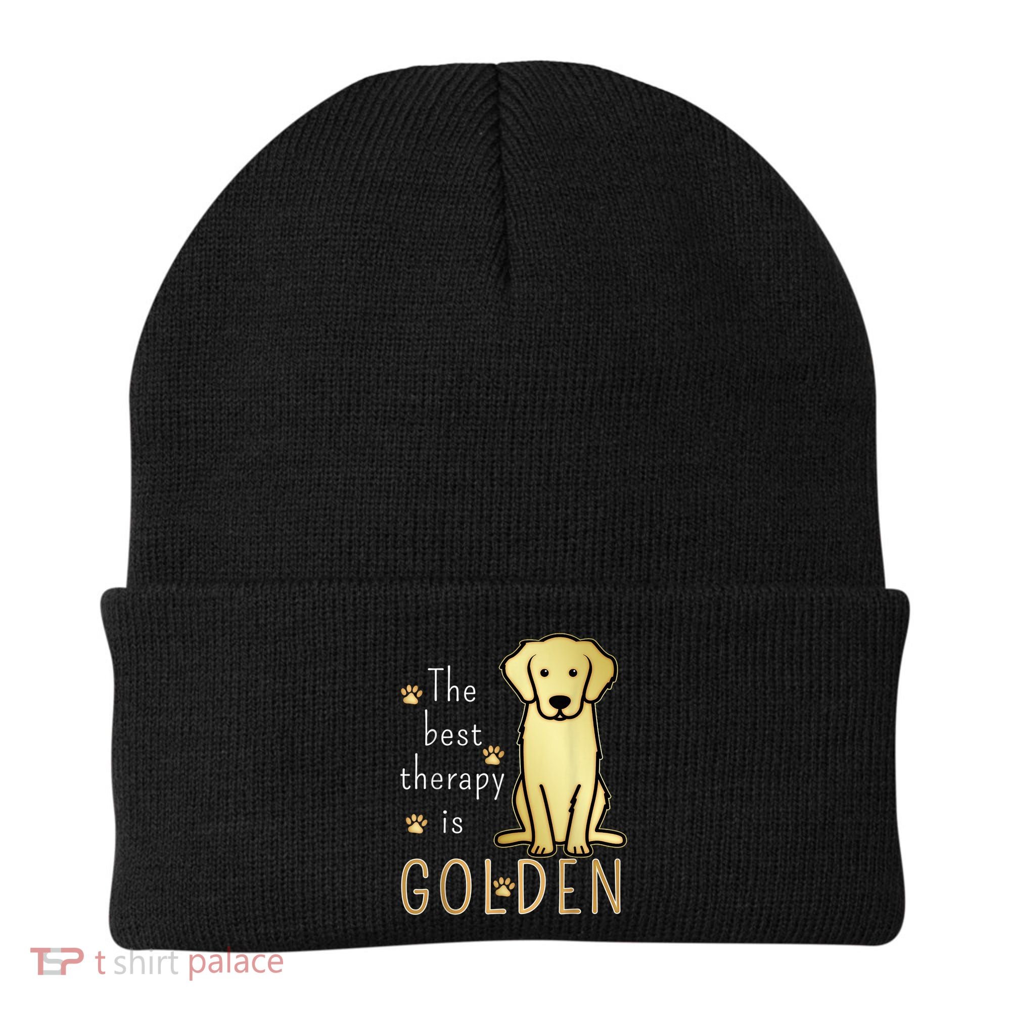 The Best Therapy Is Golden Retriever Dog Beanie