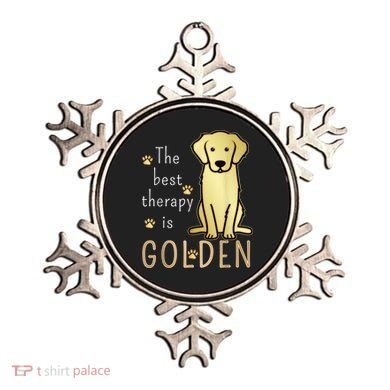 The Best Therapy Is Golden Retriever Dog Ornament