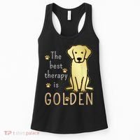 The Best Therapy Is Golden Retriever Dog Women's Tank Top thumb 0