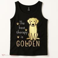 The Best Therapy Is Golden Retriever Dog Tank Top thumb 2