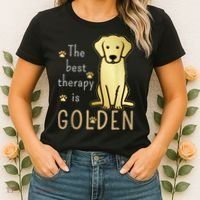 The Best Therapy Is Golden Retriever Dog Women's T-Shirt thumb 2