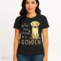 The Best Therapy Is Golden Retriever Dog Women's T-Shirt thumb 4