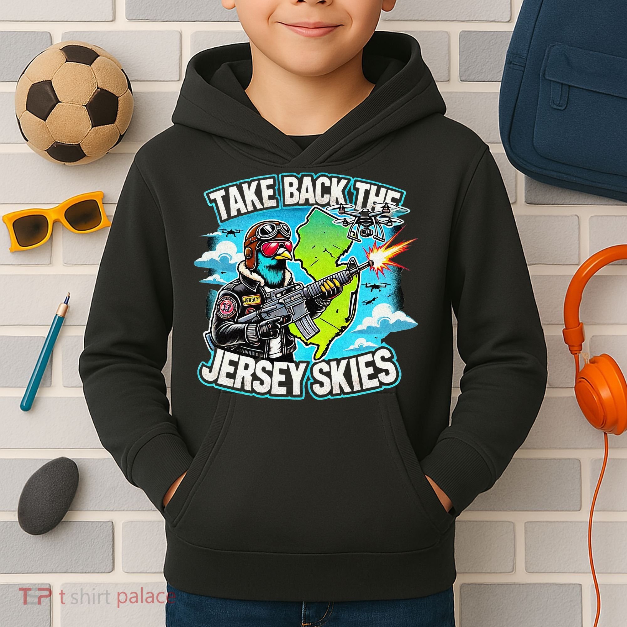 Take Back The Skies New Jersey Mystery Drones Kids Hoodie